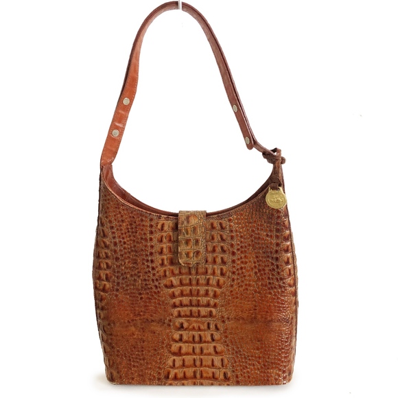 Brahmin Handbags - Brahmin Shoulder Bag Croc Stamp Leather + Pouch